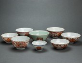 GROUP OF CHINESE IRON-RED DECO