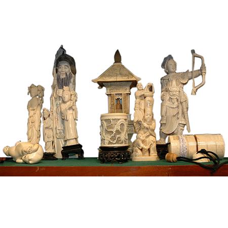 Group of Chinese Ivory Figures 	 