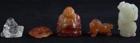 GROUP OF CHINESE JADE AND HARDSTONE