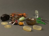 GROUP OF CHINESE JADE AND HARD