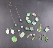 GROUP OF CHINESE JADEITE EARRI