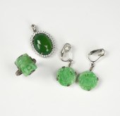 GROUP OF CHINESE JADEITE NECKL