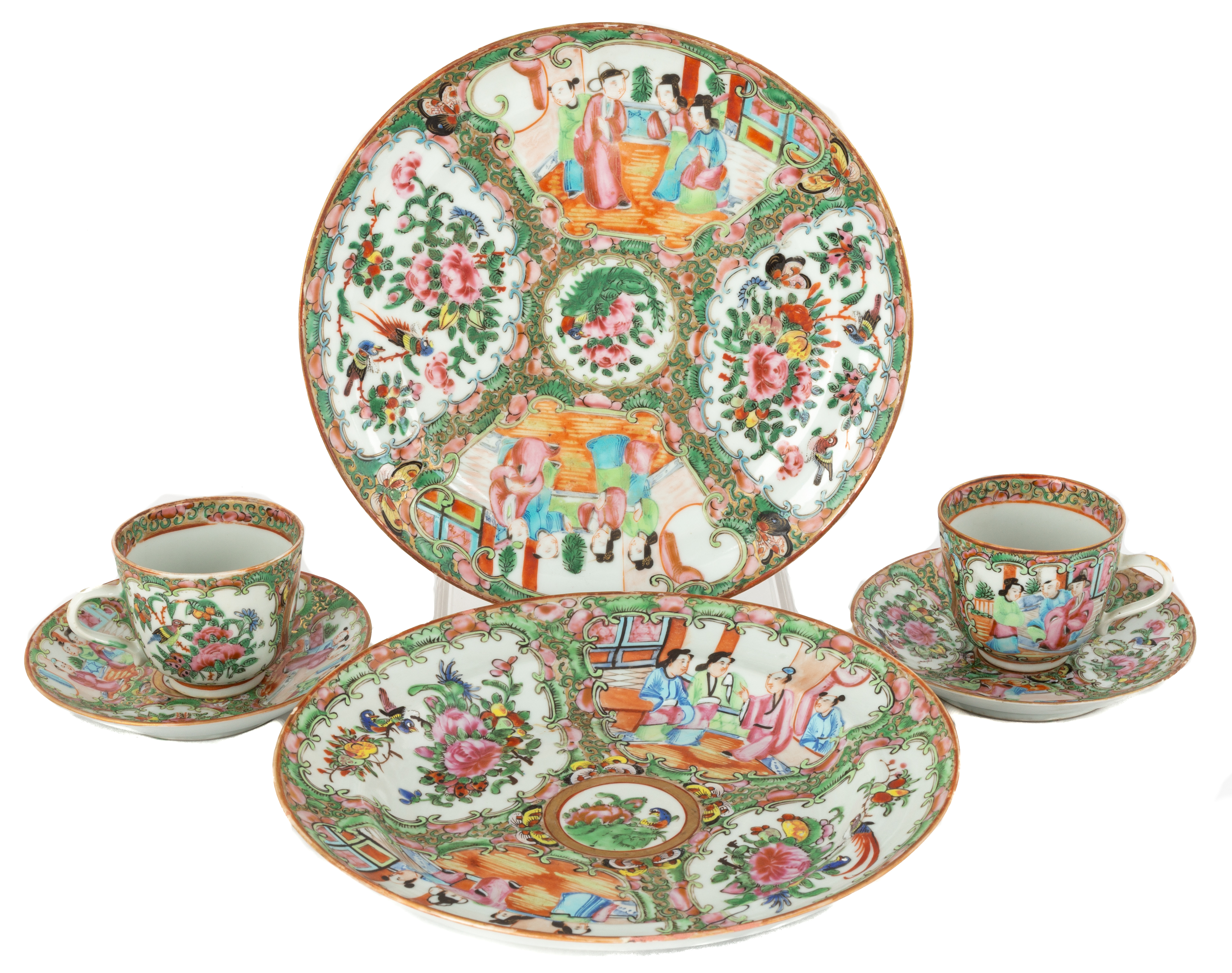 GROUP OF CHINESE ROSE MEDALLION
