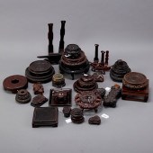 GROUP OF CHINESE WOODEN VASE A
