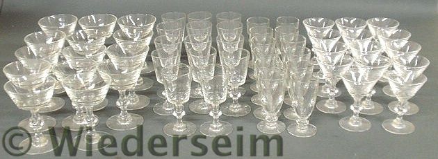 Group of clear glass stemware