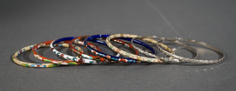 GROUP OF CLOISONNE AND OTHER BANGLE