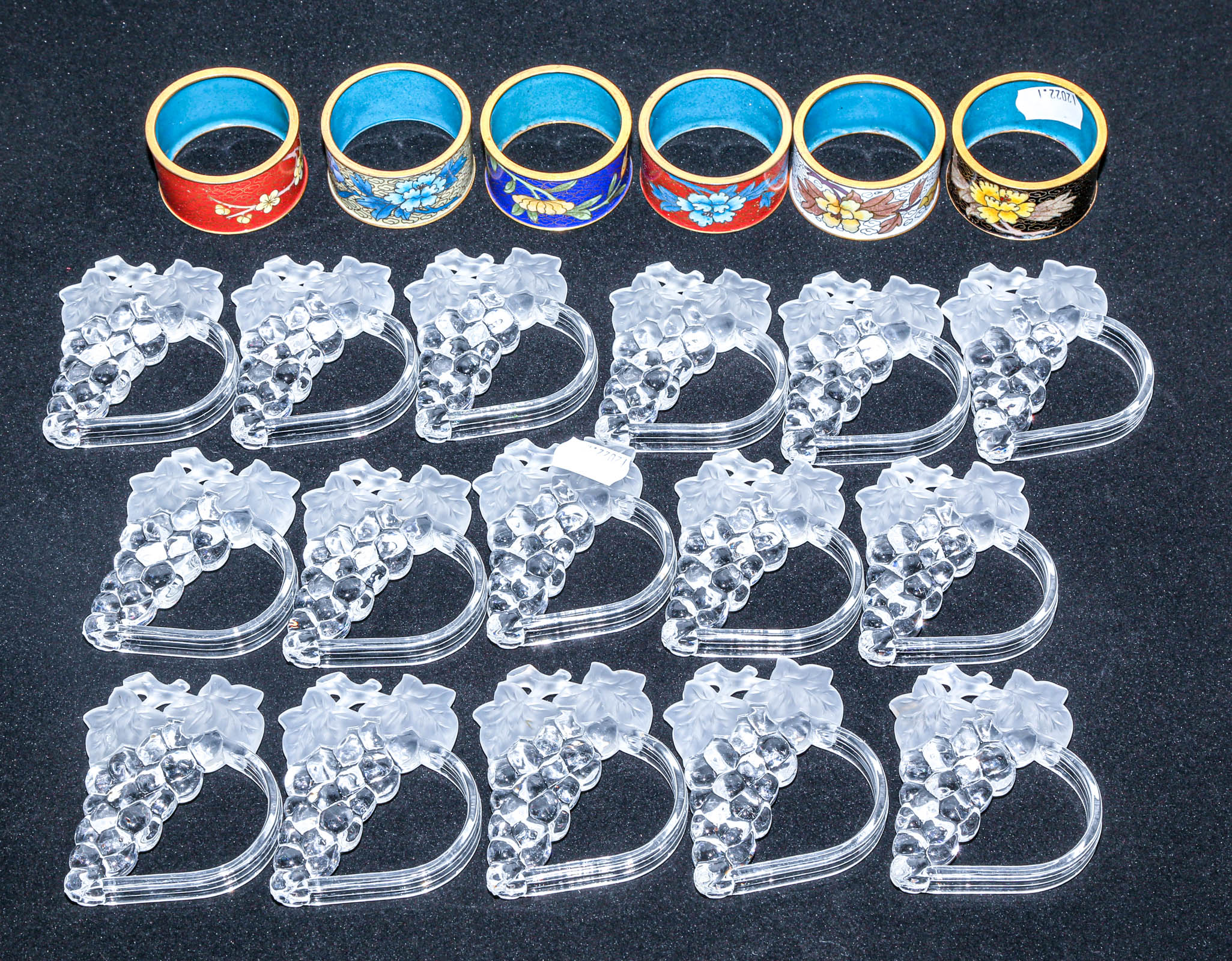 GROUP OF CLOISONNE & PLASTIC NAPKIN