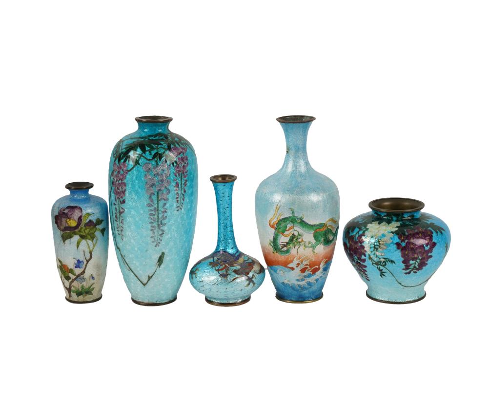 GROUP OF CLOISONNE VASESGroup of