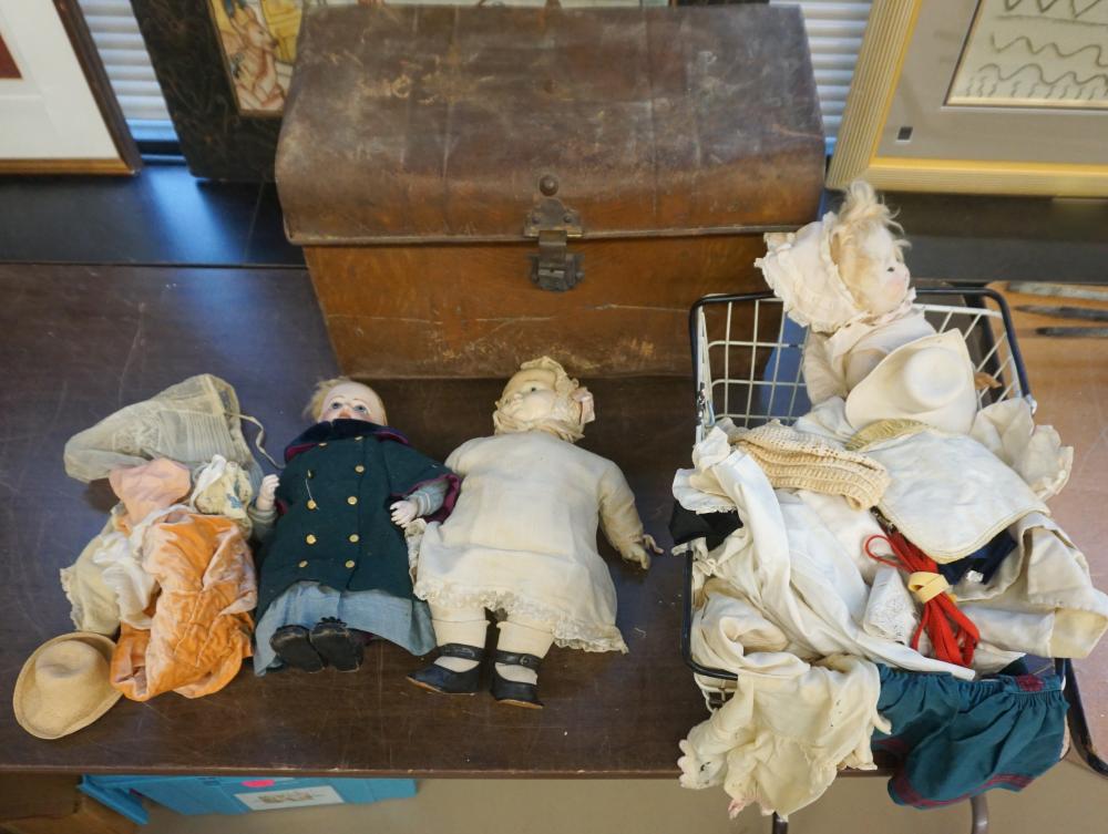 GROUP OF CLOTH DOLLS AND DOLL