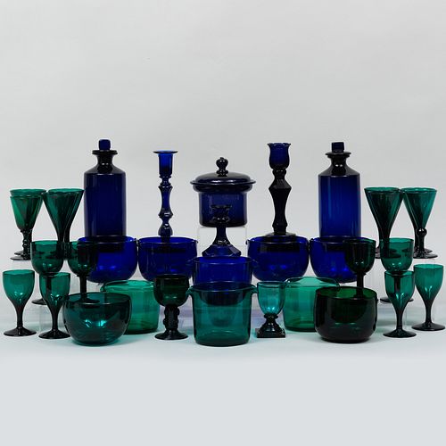 GROUP OF COBALT & GREEN BRISTOL