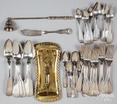 GROUP OF COIN SILVER FLATWAREG