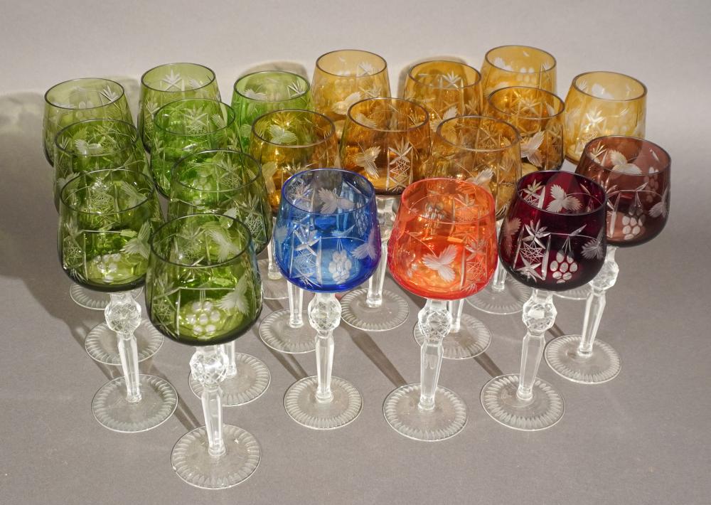 GROUP OF COLOR-TO-CLEAR CUT CRYSTAL
