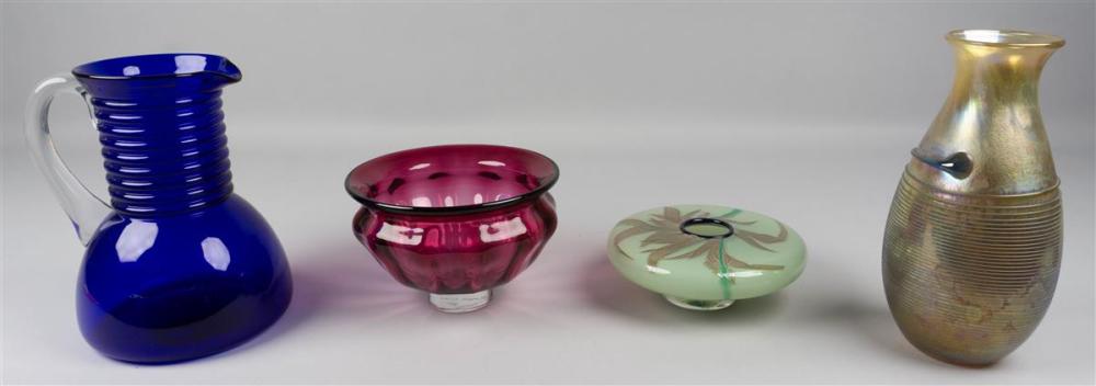 GROUP OF COLORED GLASSWARE, MOST