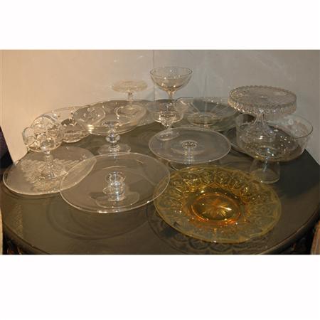 Group of Colorless Glass Table