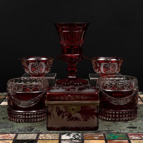 GROUP OF CONTINENTAL RUBY OVERLAY