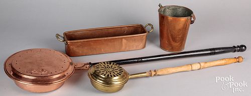 GROUP OF COPPER COOKWARE, 19TH