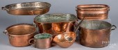 GROUP OF COPPER COOKWARE, 19TH