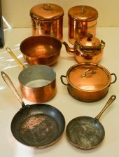 GROUP OF COPPER COOKWARE INCLU