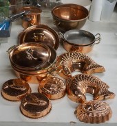 GROUP OF COPPER FOOD MOLDS, MI