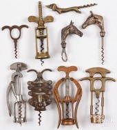GROUP OF CORKSCREWS, 19TH AND