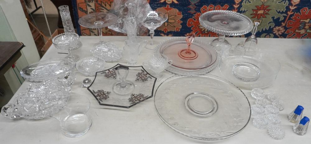 GROUP OF CUT CRYSTAL AND PRESSED