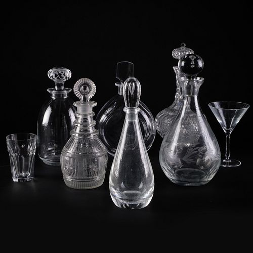 GROUP OF CUT GLASS BARWARE