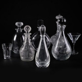 GROUP OF CUT GLASS BARWARE INC