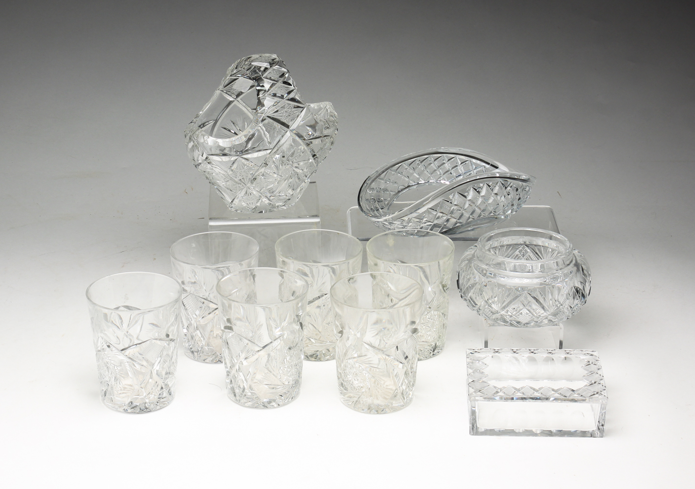 GROUP OF CUT GLASS FEATURING