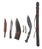GROUP OF DAGGERS AND SCABBARDS