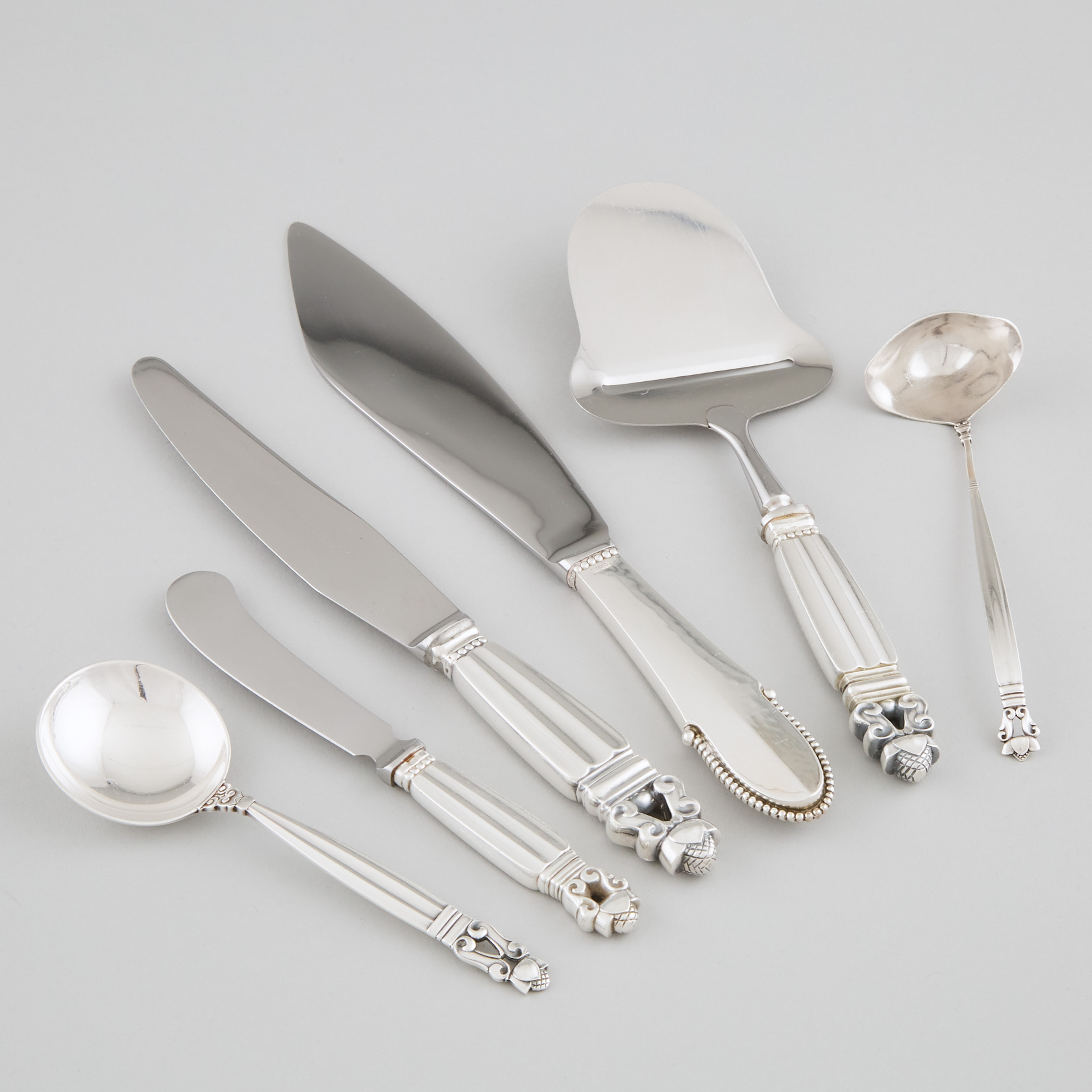 Group of Danish Silver 'Acorn'