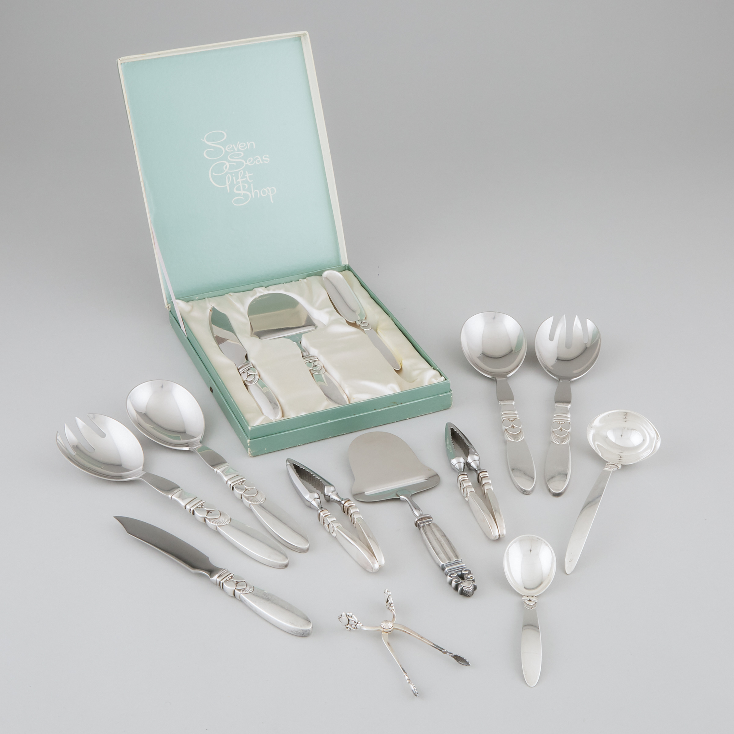 Group of Danish Silver 'Cactus' and