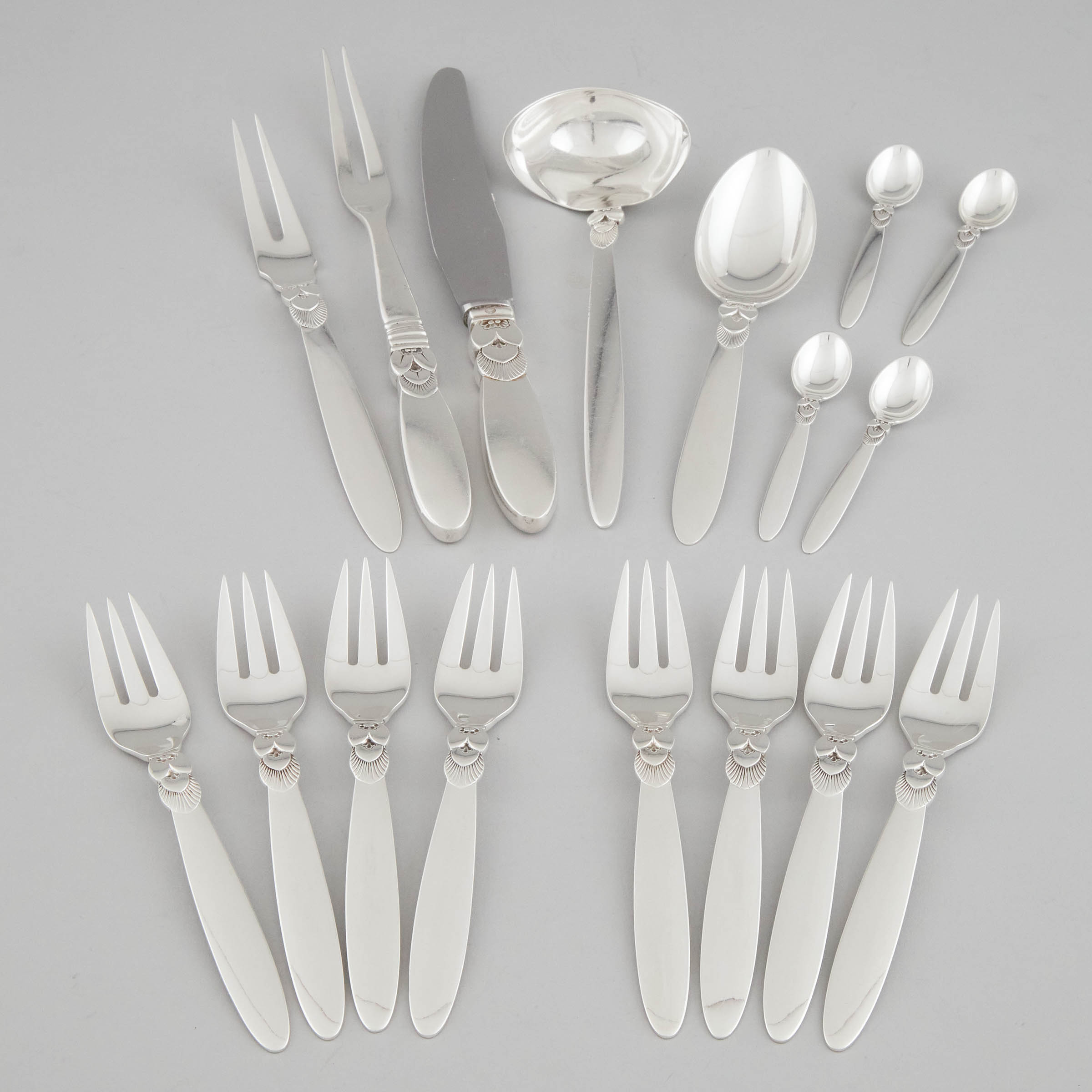 Group of Danish Silver 'Cactus'