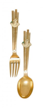 Group of Danish silver gilt an