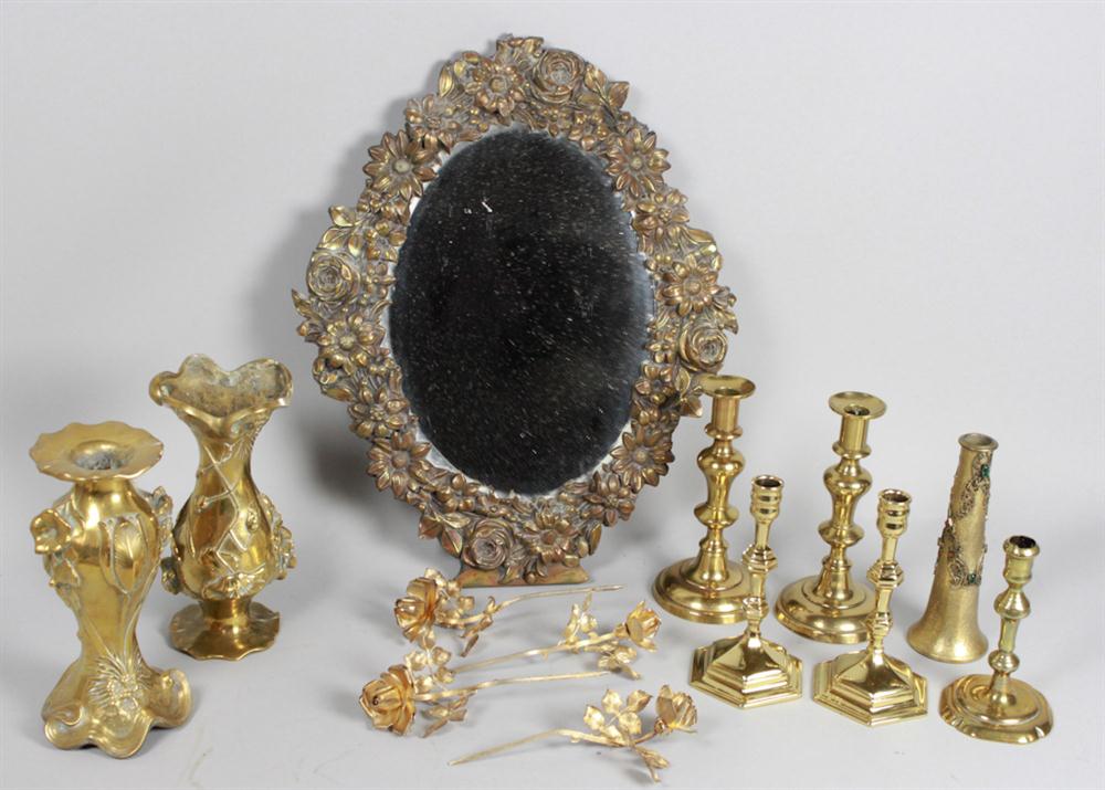 GROUP OF DECORATIVE BRASS Including