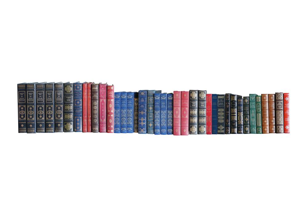 GROUP OF DECORATIVE LEATHER-BOUND