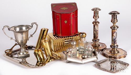 GROUP OF DECORATIVE METALWARE, 20TH