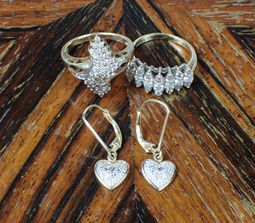 GROUP OF DIAMOND AND YELLOW GOLD