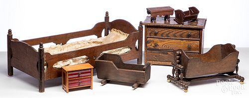 GROUP OF DOLL FURNITURE, LATE