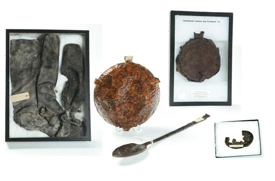 GROUP OF DUG CIVIL WAR RELICS. 
