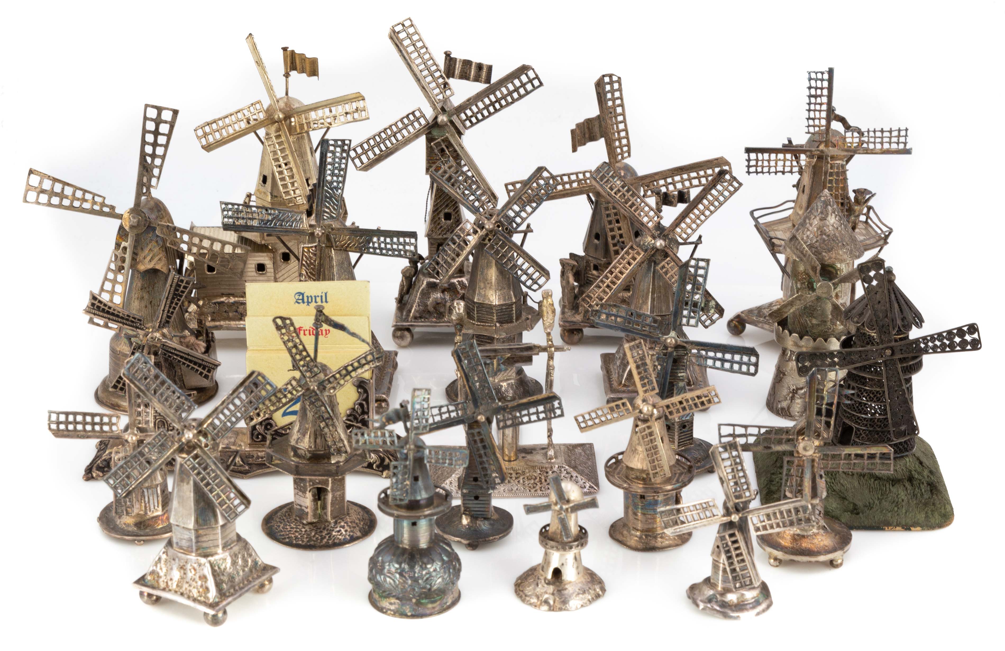 GROUP OF DUTCH SILVER WINDMILL