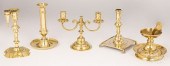GROUP OF EARLY BRASS LIGHTINGG
