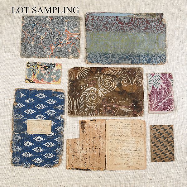 Group of early decorated paper used