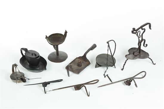 GROUP OF EARLY IRON LIGHTING