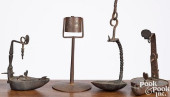 GROUP OF EARLY IRON LIGHTING,