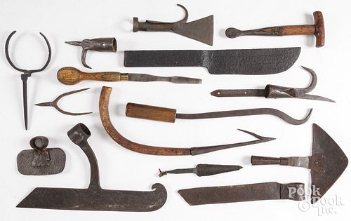 GROUP OF EARLY WROUGHT IRON