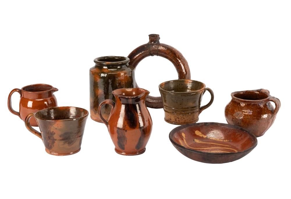 GROUP OF EIGHT AMERICAN REDWARE