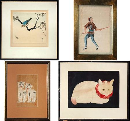 Group of Eight Asian Pictures 	 
