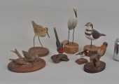 GROUP OF EIGHT BIRD CARVINGS,