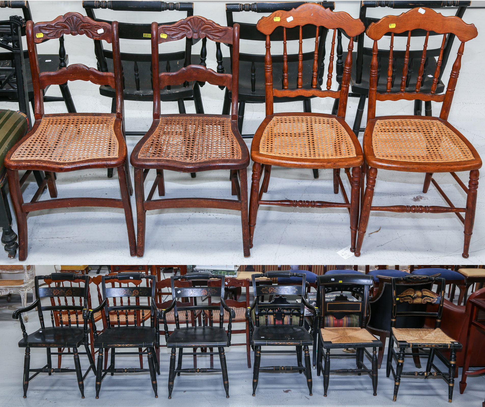 GROUP OF EIGHT CHAIRS Including a