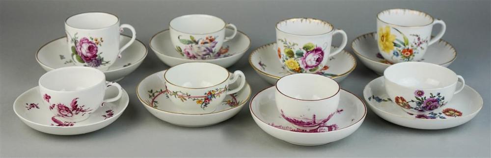 GROUP OF EIGHT CONTINENTAL CUPS AND